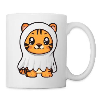 Tiger Halloween Comic Ghost - Mug - white - Right