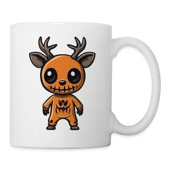 Hirsch Halloween Lustig Zombie - Tasse - Weiß - Rechts