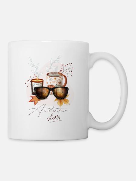 Autumn Vibes, dekorative Motive (englische Version) - Tasse - Weiß