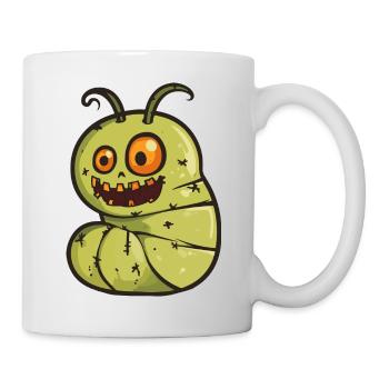 Wurm Halloween Lustig Zombie - Tasse - Weiß - Rechts