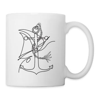Anker und Segelboot - Tasse - Weiß - Rechts