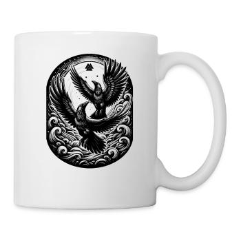 Wikinger, Raben, Hugin, Munin - Tasse - Weiß - Rechts