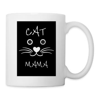 Cat Mama with Cute Cat Face and Whiskers - Mug - white - Right