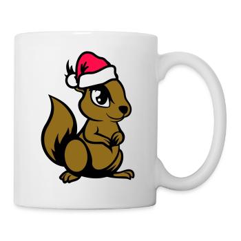Écureuil Bande dessinée Animal Noël - Mug blanc - blanc - Droite