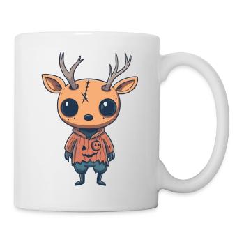 Hirsch Halloween Comic Lustig - Tasse - Weiß - Rechts