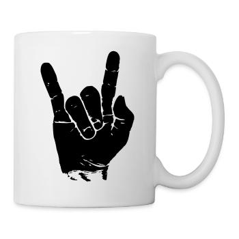 ROCK HAND \m/ - Mug - white - Right