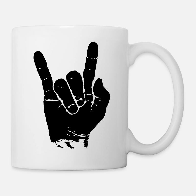 MAIN DE ROCHE \M/ - Mug blanc - blanc