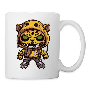 Leopard Halloween Comic Lustig - Tasse - Weiß - Rechts