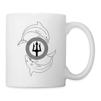 Dolphin and shark (black) - Mug - white - Right
