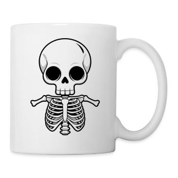 Skelett Halloween Kostüm - Tasse - Weiß - Rechts