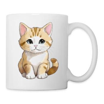 Sitting Cat - Tasse - Weiß - Rechts