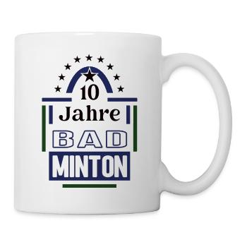 10 Jahre Badminton Jubiläum Badmintonspieler Jubi - Tasse - Weiß - Rechts