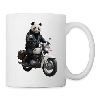 Biker Panda - Tasse - Weiß - Rechts