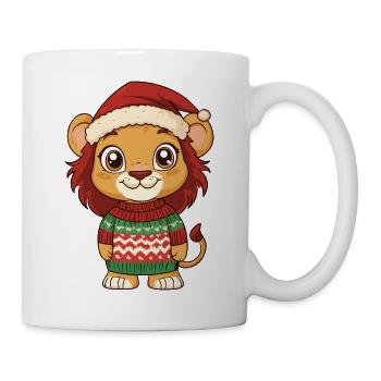 Bande dessinée de Noël Lion - Mug blanc - blanc - Droite