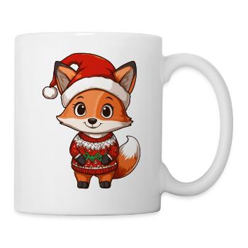 Fuchs Weihnachten Comic - Tasse - Weiß - Rechts