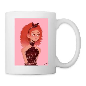Illustration of an animated girl with red ✨ hair - Mug - white - Right
