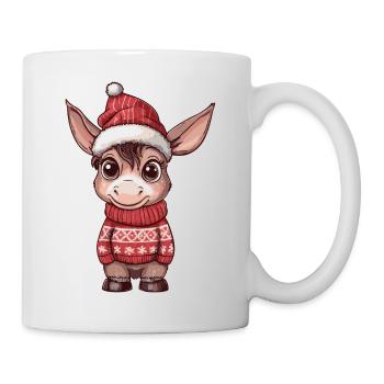Esel Weihnachten Comic - Tasse - Weiß - Rechts