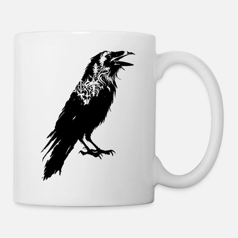 Corbeau oiseau animal - Mug blanc - blanc