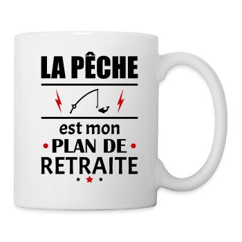 La pêche est mon plan de retraite, humour, noël - Mug blanc - blanc - Droite