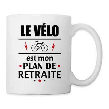 Le vélo est mon plan de retraite, humour, noël - Mug blanc - blanc - Droite