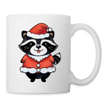Raton laveur Noël Aquarelles - Mug blanc - blanc - Droite