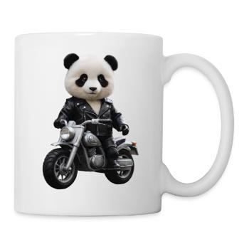 Biker Panda - Tasse - Weiß - Rechts