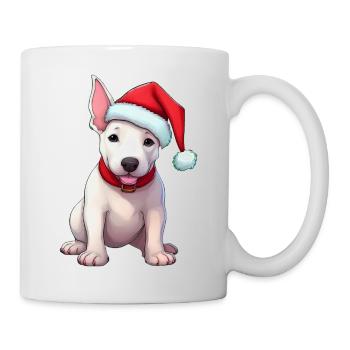 Bull Terrier with Santa Hat - Mug - white - Right