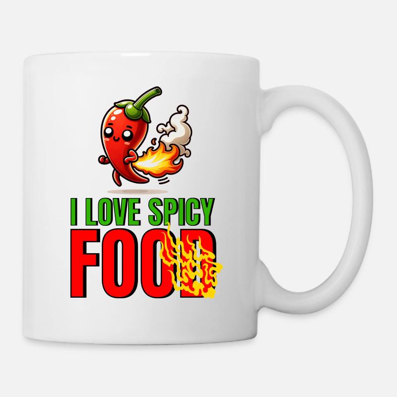 J’AIME LA NOURRITURE ÉPICÉE - Funny Chili - Mug blanc - blanc