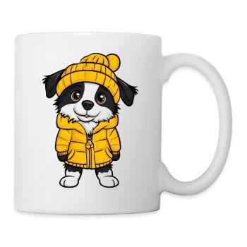 Border Collie Chien Hiver - Mug blanc - blanc - Droite