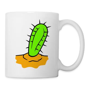 Kaktus Pflanze Stachelig Stacheln Wüsten Kakteen - Tasse - Weiß - Rechts