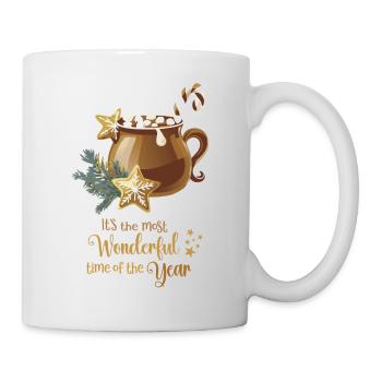 Hot Cacao, It's the most wonderful time, Gold - Tasse - Weiß - Rechts