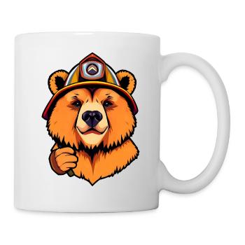 Brave Teddy Bear Firefighter Ready for Action - Tasse - Weiß - Rechts
