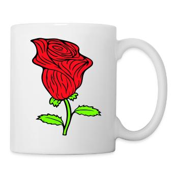 Jolie belle fleur de rose feuille roses romantique - Mug blanc - blanc - Droite