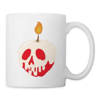 Kerze und Apfel - Tasse - Weiß - Rechts