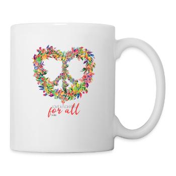 Love Flowers Liebe Blumen Peace Hippy Bunt Herz - Tasse - Weiß - Rechts