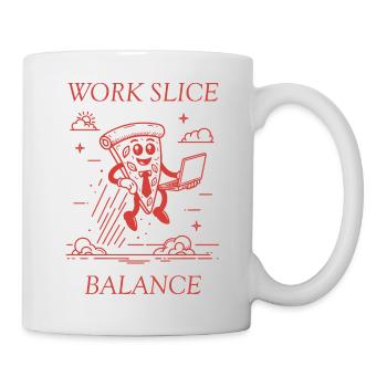 Travail Tranche Balance Pizza rouge - Mug blanc - blanc - Droite