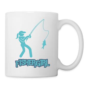 Fishergirl - Frauen, die fischen - Tasse - Weiß - Rechts
