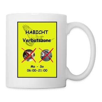 Habicht Verbotszone - Tasse - Weiß - Rechts