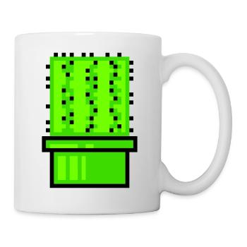 Cactus Cacti Retro Video Game Pixel Flower Pot - Mug - white - Right