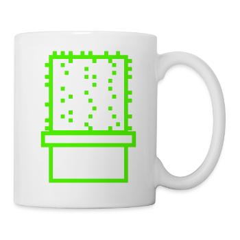 Cactus Cacti Retro Video Game Pixel Flower Pot - Mug - white - Right