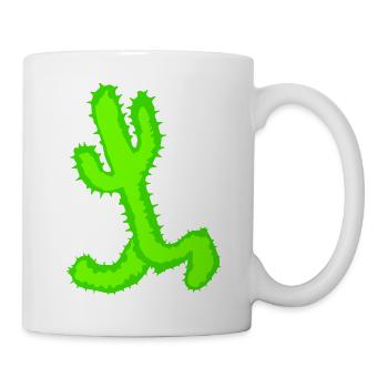 Kaktus Kakteen Beine Rennt Schnell Lustig Laufen - Tasse - Weiß - Rechts