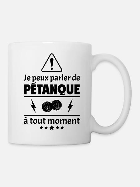 Je peux parler de pétanque, bouliste, cadeau noël - Mug blanc - blanc