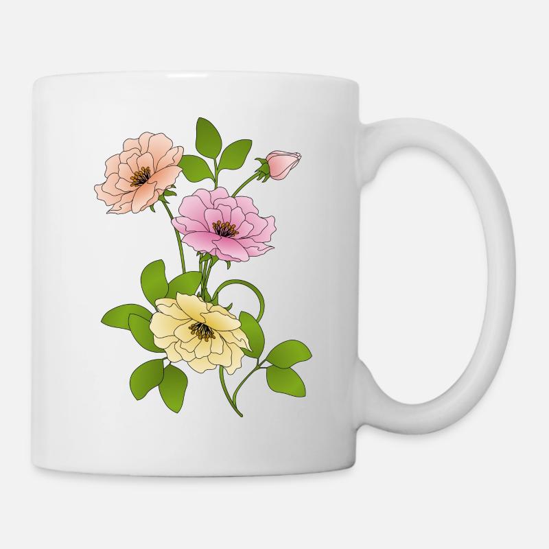Blumen - Tasse - Weiß