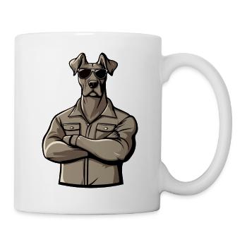 deutsche dogge hund comic - Tasse - Weiß - Rechts