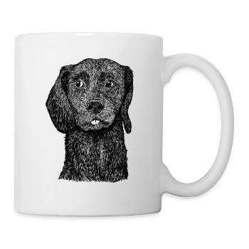 Labrador shows tongue - Mug - white - Right