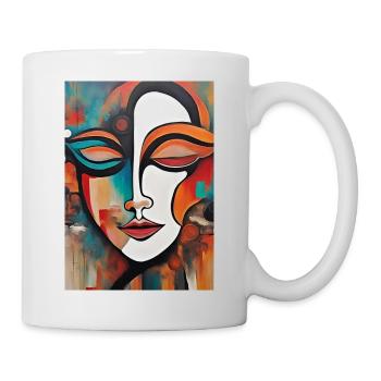 1 20240108 215148 0000Künstlerisches Gesicht - Tasse - Weiß - Rechts