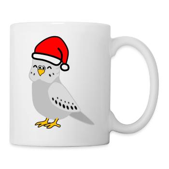 Christmas - Festive Gray Budgie - Mug - white - Right