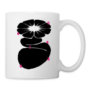 Blume Ornament Modern Minimalistisch - Tasse - Weiß - Rechts