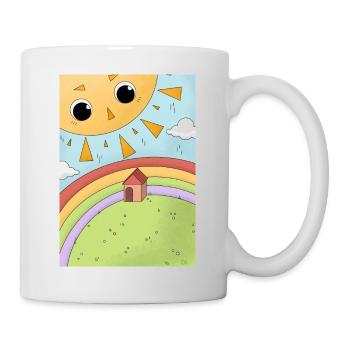 Soleil et paysage enchanteur - Mug blanc - blanc - Droite