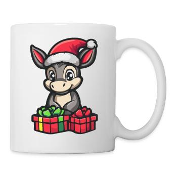Cadeaux de Noël à dos d’âne - Mug blanc - blanc - Droite